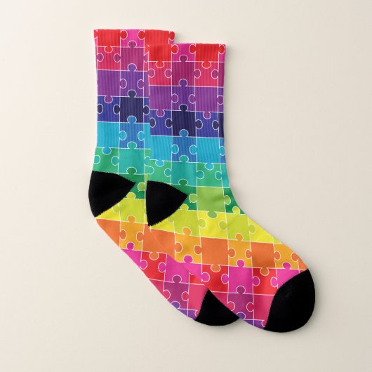 Autismus Sensibilisierung Regenbogen Puzzleteile Socken (Paar)