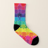 Autismus Sensibilisierung Regenbogen Puzzleteile Socken (Links - Innen)