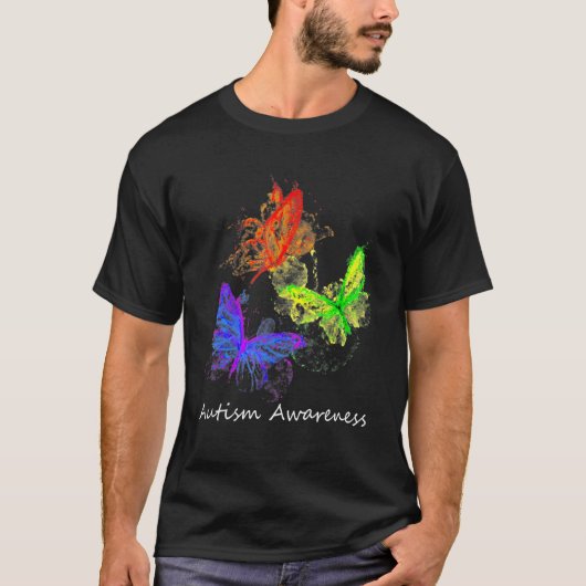 Autismus Sensibilisierung Schmetterlinge ohne Puzz T-Shirt (Vorderseite)