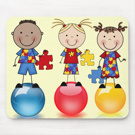 Autismus Sensibilisierungsbälle Mousepad (Vorne)