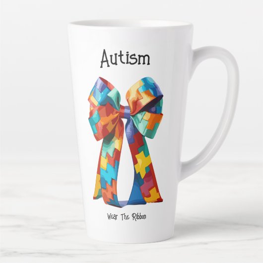 Autismus Sensibilisierungsband Latte Tasse (Rechts)