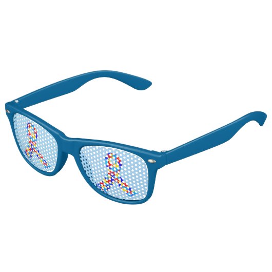 Autismus Sensibilisierungsband Niedlich Blau Partybrille (Schrägansicht)