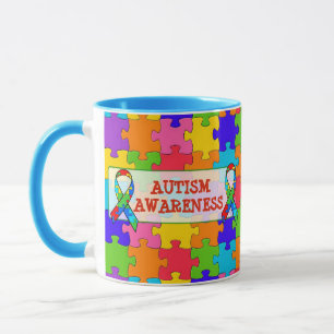 Autismus Sensibilisierungsband Puzzleteile Tasse