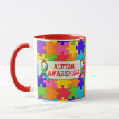 Autismus Sensibilisierungsband Puzzleteile Tasse (Links)