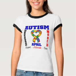 Autismus Sensibilisierungsmonat Herz Ribbon T-Shirt