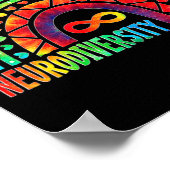 Autismus Sensibilisierungsmonat Neurovielfalt Rain Poster (Ecke)