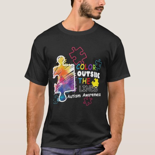 Autismus Sensibilität T Shirt Farbe außerhalb der  (Vorderseite)