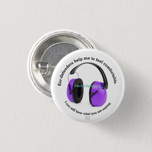 Autismus/ sensorische Ohrenschützer Sensibilisieru Button (Vorne & Hinten)
