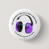 Autismus/ sensorische Ohrenschützer Sensibilisieru Button (Vorderseite)