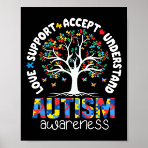Autismus-Shirt Liebe Akzeptanz Unterstützung Autis Poster