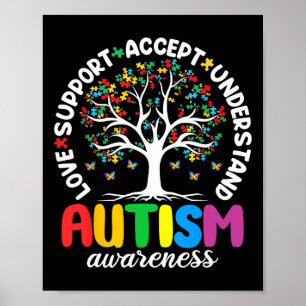 Autismus-Shirt Liebe Akzeptanz Unterstützung Autis Poster