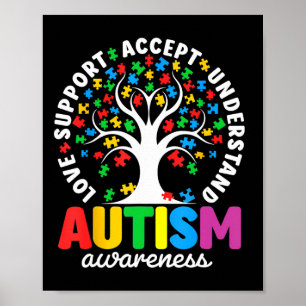 Autismus Shirt Liebe Akzeptanz Unterstützung Autis Poster