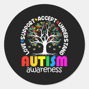Autismus Shirt Liebe Akzeptanz Unterstützung Autis Runder Aufkleber