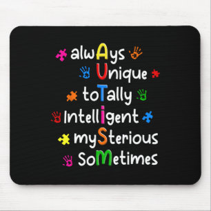 Autismus-Shirts Immer Einzigartig Total Intelligen Mousepad
