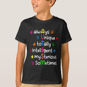 Autismus-Shirts Immer Einzigartig Total Intelligen T-Shirt
