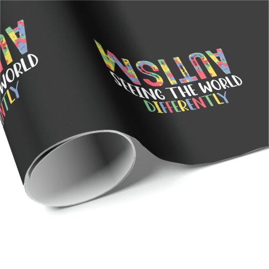 Autismus sieht die Welt anders Autismus Awarene Geschenkpapier (Rolleneckpunkt)