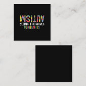 Autismus sieht die Welt anders Autismus Awarene Quadratische Visitenkarte (Vorne/Hinten)