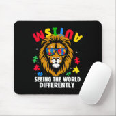Autismus sieht die Welt anders Awareness Löwe Mousepad (Mit Mouse)