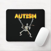 Autismus Skeleton Funny Odselig spezifische Maßnah Mousepad (Mit Mouse)