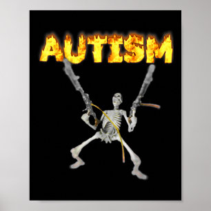 Autismus Skeleton Funny Odselig spezifische Maßnah Poster