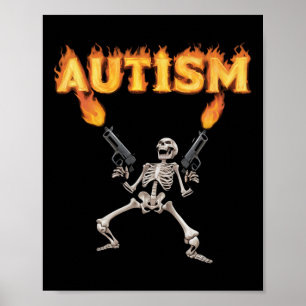 Autismus Skeleton Funny Odselig spezifische Maßnah Poster