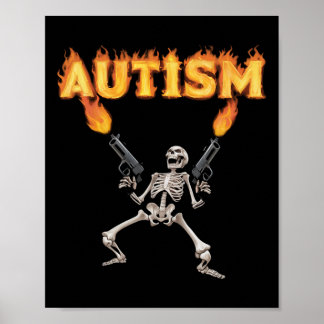 Autismus Skeleton Funny Odselig spezifische Maßnah Poster