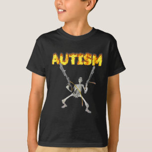 Autismus Skeleton Funny Odselig spezifische Maßnah T-Shirt