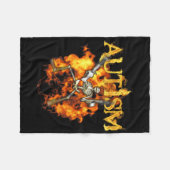 Autismus Skeleton Gewehre Funny Fire Bones Spooky Fleecedecke (Vorderseite (Horizontal))