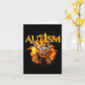 Autismus Skeleton Gewehre Funny Fire Bones Spooky Karte (Gelbe Blume)