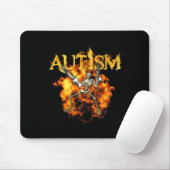 Autismus Skeleton Gewehre Funny Fire Bones Spooky Mousepad (Mit Mouse)