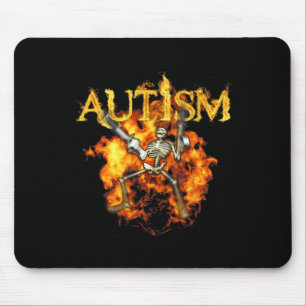 Autismus Skeleton Gewehre Funny Fire Bones Spooky Mousepad