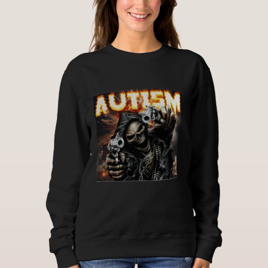 Autismus Skeleton Meme, Autismus Skeleton Guns, Fe Sweatshirt (Vorderseite)