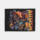 Autismus Skeleton Meme Tism Autistic Skeleton Auti Fleecedecke (Vorderseite (Horizontal))