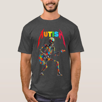 Autismus Skelett Gitarre Rock Musikliebhaber Autis T-Shirt