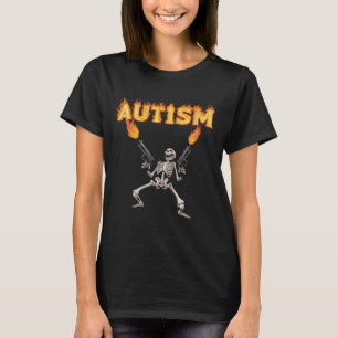 Autismus-Skelett Lustig Seltsam Spezifisches Dank- T-Shirt