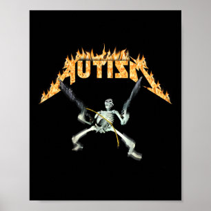 Autismus-Skelett-Meme Lustig Männer Frauen Kinder Poster
