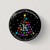 Autismus Snowflake Weihnachtsbaum Button (Vorderseite)