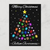 Autismus Snowflake Weihnachtsbaum Feiertagspostkarte (Vorderseite)