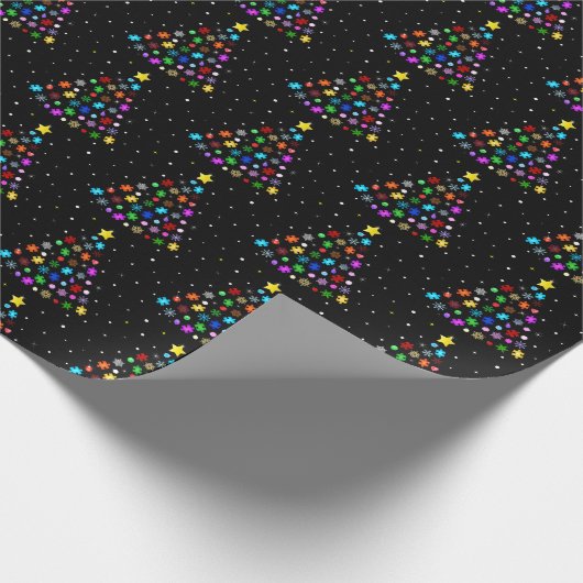 Autismus Snowflake Weihnachtsbaum Geschenkpapier (Ecke)