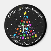 Autismus Snowflake Weihnachtsbaum Magnet (Vorne)
