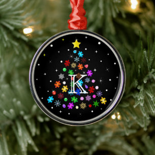 Autismus Snowflake Weihnachtsbaum Ornament Aus Metall