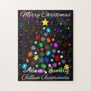 Autismus Snowflake Weihnachtsbaum Puzzle