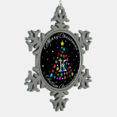 Autismus Snowflake Weihnachtsbaum Schneeflocken Zinn-Ornament (Links)