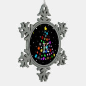 Autismus Snowflake Weihnachtsbaum Schneeflocken Zinn-Ornament (Links)