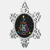 Autismus Snowflake Weihnachtsbaum Schneeflocken Zinn-Ornament (Rechts)