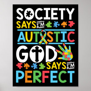 Autismus Sohn Kind Tochter Gesellschaft Gott sagt, Poster