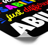 Autismus Sohn Kind Tochter keine Behinderung Unter Poster (Ecke)