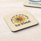 Autismus Sonnenblume ist freundlich Getränkeuntersetzer (Linke Seite)