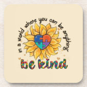 Autismus Sonnenblume ist freundlich Getränkeuntersetzer (Vorderseite)