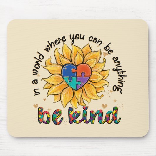 Autismus Sonnenblume ist freundlich Mousepad (Vorne)